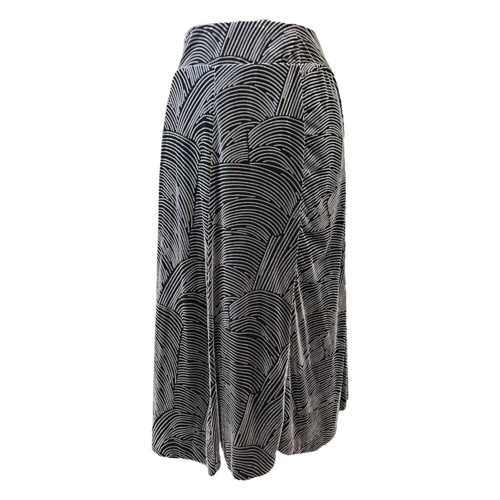 Long black and gray devore velvet skirt